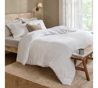 Yard furn Lark Jeu De Housse De Couette - Doux Respirant Double Couche Mousseline Coton Minimaliste Literie (Blanc - King UK Standard - 230x220cm)