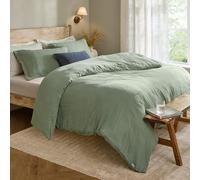 Yard furn Lark Jeu De Housse De Couette - Doux Respirant Double Couche Mousseline Coton Minimaliste Literie (Eucalyptus - Super King - 260x220cm)