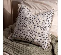 Yard Hara Coussin Garni de Plumes à Franges en Coton