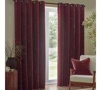 Yard Heavy Chenille Paire De Rideaux à œillets - Ligné Filtrage De La Lumière Velours Doux Rideaux (Betterave - Largeur 229 x Longueur 229cm)