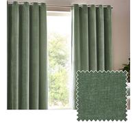 Yard Heavy Chenille Paire De Rideaux à œillets - Ligné Filtrage De La Lumière Velours Doux Rideaux (Eucalyptus - Largeur 229 x Longueur 183cm)