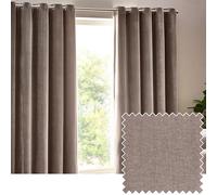 Yard Heavy Chenille Paire De Rideaux à œillets - Ligné Filtrage De La Lumière Velours Doux Rideaux (Greige - Largeur 229 x Longueur 137cm)