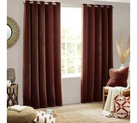 Yard Heavy Chenille Paire De Rideaux à œillets - Ligné Filtrage De La Lumière Velours Doux Rideaux (Muscade - Largeur 168 x Longueur 229cm)