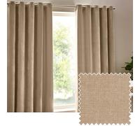 Yard Heavy Chenille Paire De Rideaux à œillets - Ligné Filtrage De La Lumière Velours Doux Rideaux (Naturel - Largeur 117 x Longueur 137cm)