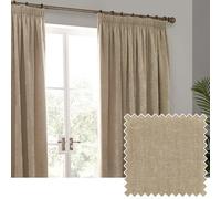 Yard Heavy Chenille Paire De Rideaux à Plis Pincés - Ligné Filtrage De La Lumière Velours Doux Rideaux (Naturel - Largeur 117 x Longueur 183cm)