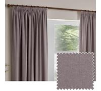 Yard Heavy Chenille Paire De Rideaux à Plis Pincés - Ligné Filtrage De La Lumière Velours Doux Rideaux (Mauve - Largeur 117 x Longueur 183cm)