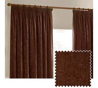 Yard Heavy Chenille Paire De Rideaux à Plis Pincés - Ligné Filtrage De La Lumière Velours Doux Rideaux (Muscade - Largeur 229 x Longueur 183cm)