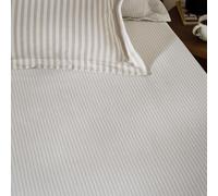 Yard Hebden Étroit Rayé Drap Housse - Ultra Doux 100% Coton Drap De Lit Rayé (Naturel - Super King - 180x200x32cm)