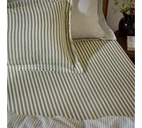 Yard Hebden Midi Rayé Drap Housse - Ultra Doux 100% Coton Drap De Lit Rayé (Aceituna - Super King - 180x200x32cm)