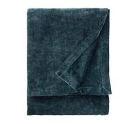 Yard Jeté en Heavy Chenille - Couverture décorative de Luxe en Velours Doux pour lit ou canapé (Bleu Marine - 130x180cm)