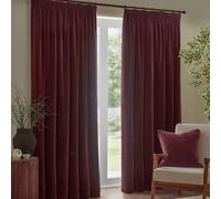 Yard Paire de Rideaux Chenille épais plissés en Velours Doux avec Doublure pour décoration d'intérieur (Betterave Rouge, 117 x 183 cm)
