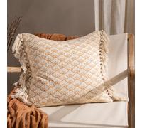 Yard Saku Coussin Garni de Plumes en Coton à Franges