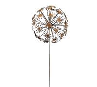 Yard Stakes - 15.75x5.31 inches Rusty Iron Decorative DIY Adjustable Petals, Outdoor Garden Decor Ground Stakes, for Fence Patio Lawn Pathway Walkway Landscape Park Plant