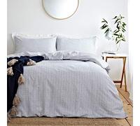 Yard The Linen Signature Hazzy Parure de lit en Coton Bleu King Size