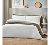 Yard Waffle Parure De Lit - 100% Coton texturé avec taies d'oreiller Oxford (Blanc - Taille UE - Double - 200x200cm)