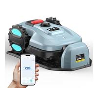YARDCARE E400 Robot Tondeuse, Jusqu’à 400 m²,Contrôle Via Application, Recharge Automatique, Hauteur Réglable 20-60 mm, Moins de 60 DB, Capteur de Pluie