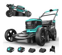 YARDCARE Tondeuse Gazon Batterie(Max.675㎡, 36V, Largeur De Coupe 41cm)Tondeuse Electrique Gazon avec 7Niveaux de Réglage en Hauteur, Kit de Paillage&Sac Paille 45L, un écran LED, 2 Batteries+Chargeur