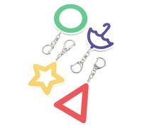 Yardenfun 1 Jeu Porte Clés Créatifs Simples Lot De Pendentifs Décoratifs Durables Pour Sacs Petits Anneaux Pour Clés Design Géométrique Triangle Parapluie Étoile 4 Pièces