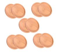 Yardenfun 10 Pièces Bamboo Plant Saucer Set Étanche et Anti-Fuite Plateau Rond pour Plantes Intérieur et Extérieur Petit Support Décoratif pour et Pots de Fleurs