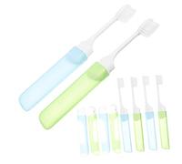 Yardenfun 10 pièces Brosse à Dents de Voyage de Brosses à Dents Bleues Vertes Compacte et Hygiénique pour Camping et Déplacements