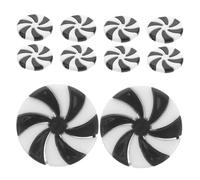 Yardenfun 10 Pièces Cannes à Sucre Décoratives Noires et Blanches Décoration Sapin Noël Plastique Swirl Ornement de Fête Noël pour Table et Sapin