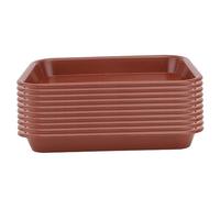 Yardenfun 10 pièces Lot de Plateaux Plastique pour Pots de Fleurs Rectangulaires Bases de Drainage pour Intérieur et Extérieur Prévention des Fuites Eau Faciles à Nettoyer