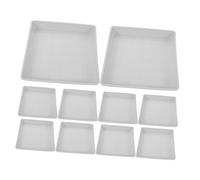 Yardenfun 10 Pièces Plateau Carré Plastique pour Plantes Plateau de Drainage Résistant Récipient Collecteur Eau pour Pots Intérieur et Extérieur Support de Plante Polyvalent pour Balcon et