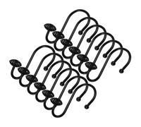Yardenfun 12 pièces Crochets de Rideau de S Robustes et Lot de Résistants à Usure Compatibles Rideaux Salle de Bain et Fenêtres Faciles à Installer Manipuler