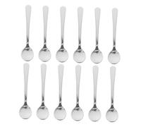 Yardenfun 12 Pièces Cuillères Mini Inox pour Épices et Desserts Petites Cuillères à Thé Polyvalentes avec Manche Rond Compactes et Portables pour Café Glace et Sucre