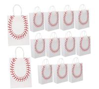 Yardenfun 12 Pièces Football Kraft Paper Gift Bags Lightweight Diy Candy Treat Snack Bags For Boys Party Favor Containers