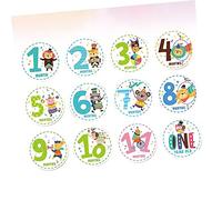 Yardenfun 12pièces Autocollants Mensuels Pour Garçon Fille Pour Étapes Importantes Pour Garçon Fille Pour Nouveaux-nés Autocollants Pour Nourrissons Pour Ventre De