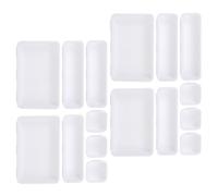 Yardenfun 16 pièces d'organisateur de tiroir de Salle de Bain : Organiseurs et Accessoires de Bureau - Boîte de Rangement carrée pour cosmétiques et Autres Petits Objets, idéale pour Une