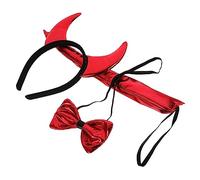 Yardenfun 1ensemble Diadème De Cornes De Démon Avec Nœud Et Queue Pour Halloween Accessoire De Costume Cosplay Amusant Et Charmant Pour Fêtes Et Événements Thématiques