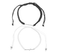 Yardenfun 1Paire Bracelet Amitié Ajustable Corde Tissée Croix pour Amitié Entre