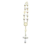 Yardenfun 1Pièce Bracelet Perles de Verre Colorées Croix Bracelet de Chapelet Religieux pour Femme pour Toutes Occasions