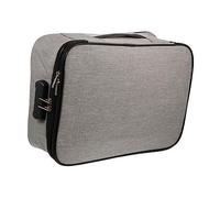 Yardenfun 1pièce Pochette De Rangement Multifonctionnelle à Capacité avec Verrouillage Sac à Documents Accessoires De Bureau Et Cartes Gris Double Zippé