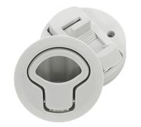 Yardenfun 2 Jeux de Loquets à Fermeture Ronde Encastrés 1/4 pour Trappe Marine Poignées de Porte d'Armoire Blanches Verrou Pratique et Robuste pour Bateau et Camping-Car Loquet de Porte