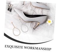 Yardenfun 2 Paires Chaînes de Chaussures à Perles Faux pour Talons Bandes Dérapantes et Desserrage Sans Installation Élastiques et Ajustables Remplacement pour Sandales à Talons