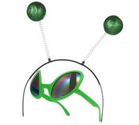 Yardenfun 2 Pièces Alien Vertes et Bandeau Boule pour Fête Accessoires Déguisement Amusants et Flexible pour Festival et Carnaval