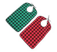Yardenfun 2 Pièces Bavoirs Adultes Réutilisables Étanches avec Poche de Lot de Bavoirs pour Seniors Protection Vêtements Pratique pour Repas et Activités
