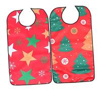 Yardenfun 2 Pièces Bavoirs Adultes Seniors Noël Lot Sangle Réglable Textiles Durables Faciles à Enfiler pour et Compacts Adaptés Personnes Âgées et Convalescents