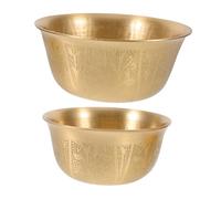 Yardenfun 2 Pièces Bol pour Temple Bols Rituels Laiton Motifs Artistiques Décoration pour Cérémonies Spirituelles et Usage Domestique