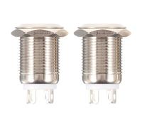 Yardenfun 2 pièces Bouton Sonnette Porte LED Éclairé Rond Bouton Poussoir Auto-réarmant Facile à Installer Compatible Filaire Blanc Remplacement Fiable pour Carillon