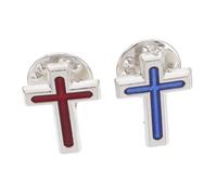 Yardenfun 2 Pièces Broche Croix Métallique pour Costume Homme Épingle Religieuse à Fixation Sécurisée Accessoire Élégant pour Communion et Baptême Lot