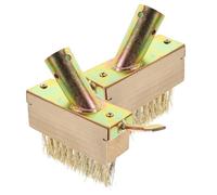 Yardenfun 2 Pièces Brosse à Désherber Fil Acier Manche Antidérapant Brosse pour Retirer Mousse et Mauvaises Fissures Outil de Jardinage Portable pour Jardin et Cour