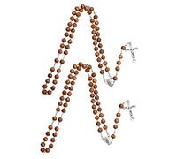 Yardenfun 2 pièces Collier Perles de Bois Religieux avec Pendentif Croix de Chrétien pour Bracelet et Collier de Foi et Encouragement