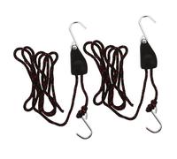 Yardenfun 2 pièces Crochet de Suspension Luminaire avec Corde Réglable et Charge Crochet S pour Lampes de Tente et Plantes Noir et Rouge