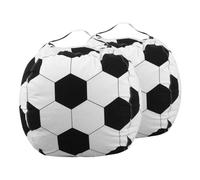 Yardenfun 2 pièces de Rangement Jouets Football Housse de Pouf Peluche Douce Portable et Pliable Organisateur Multifonction pour Chambre Garçon Fille Stockage Jouets Vêtements