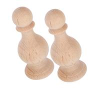 Yardenfun 2 Pièces Embouts Massif Non pour Poteaux Décoratifs Sculptures Romaines Élégantes Capuchons de Colonnes pour Rampes Mobilier et Décoration Intérieure Naturel