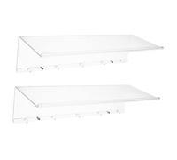 Yardenfun 2 pièces Étagères Murales Flottantes Acrylique Transparentes Lot de Étagères Étroites pour Rangement Salle de Bain Salon Cuisine Support Décoratif Mural Polyvalent